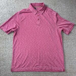 Nicoby Modal Polo Shirt Men's XL Short Sleeve Pink Heather Stretch Performance